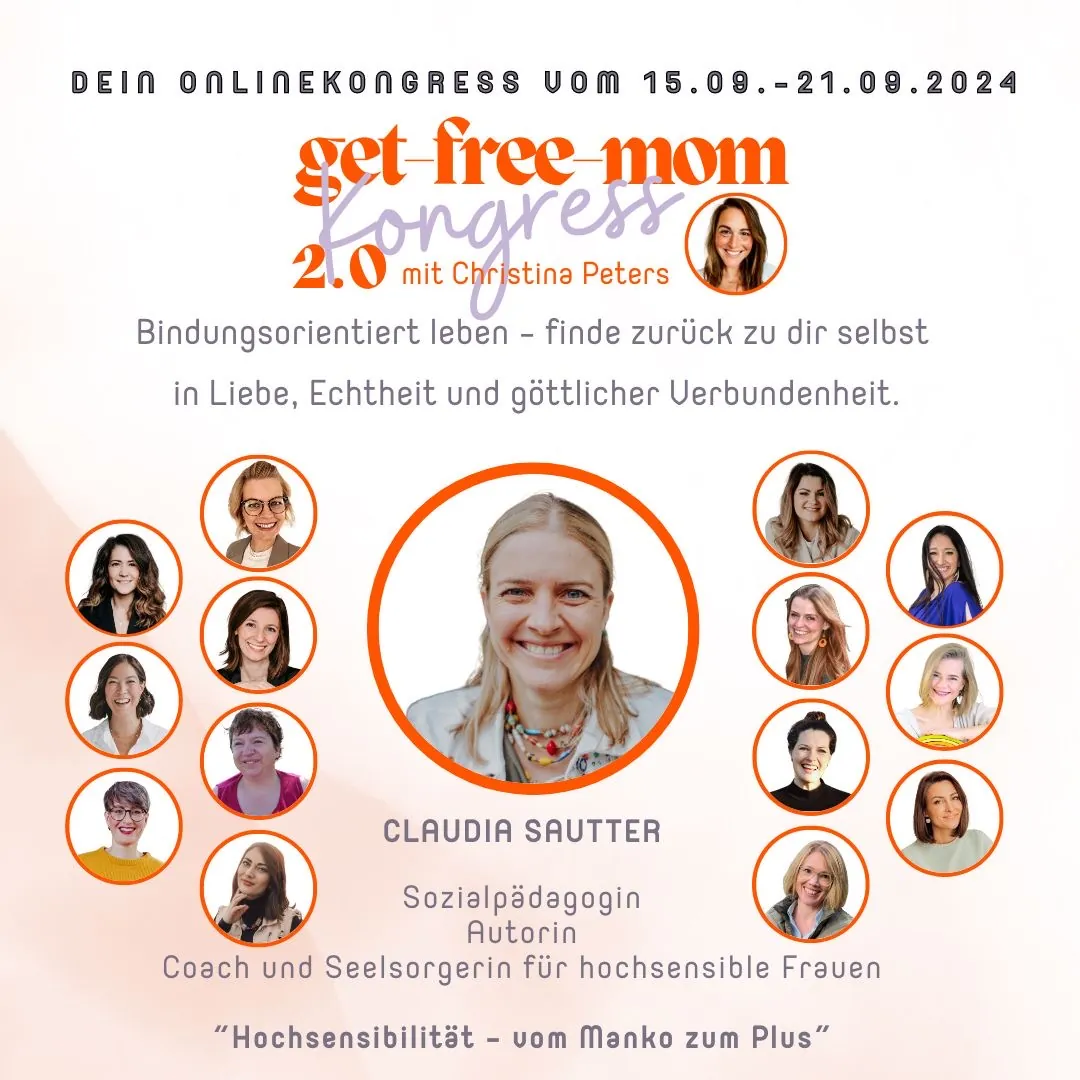 Ankündigung des get-free-mom Online-Kongresses mit Claudia Sautter